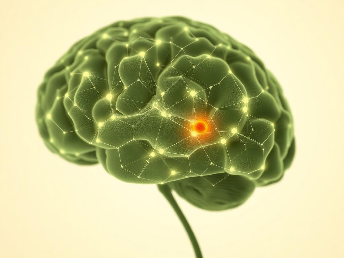 Ilustración abstracta de una red que representa el cerebro